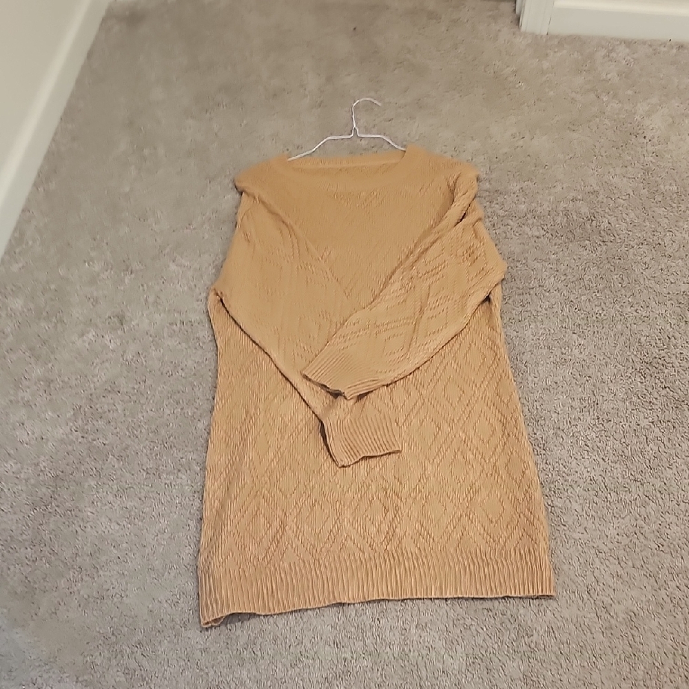 Tan Knit Sweater Dress